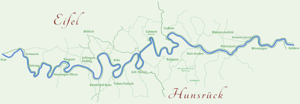 stilisierte Karte der Mosel